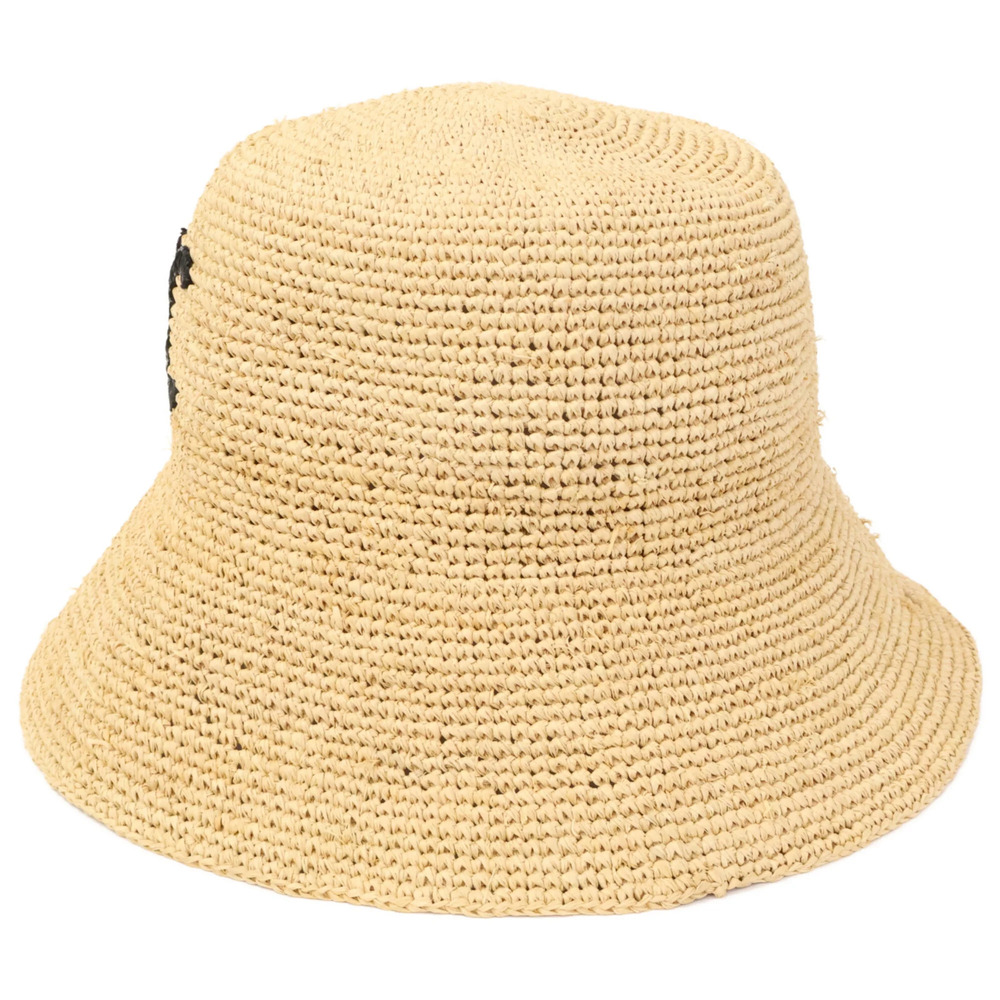 CELINE Triomphe embroidered raffia bucket hat, natural color, for women. - Picture 2 of 10